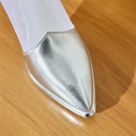 Zomerlaarzen Leer Galaschoenen Sparkle 10 cm Highheel Steentjes Mode Spitse Neus Enkellaarsjes Mooie Lak Business Casual