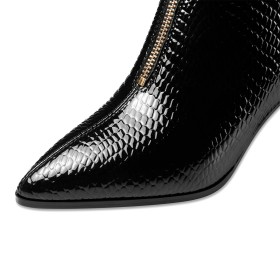 Black Going Out Footwear Business Casual 7 cm Mid Heel Block Heels Comfort Booties Fur Lined