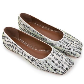 Sparkly Going Out Footwear Faux Leather Silver Flats Dress Shoes Evening Party Shoes Loafers Comfort