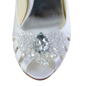 白い サテン パンプス ピンヒール 6cm ヒール 結婚式 エレガント 靴 1220070854F