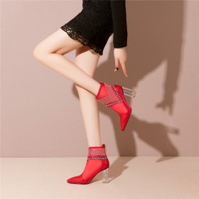 Botin Tacón grueso Moda Tul Charol Flecos Zapatos De Baile Brillantes Tacon Ancho Punta Fina Piel Tacon Alto