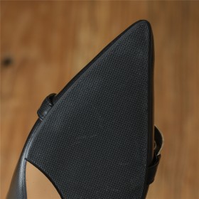 Thick Heel Dressy Shoes Low Heel Elegant Business Casual Comfortable Natural Leather Pointed Toe Block Heel Modern Pumps