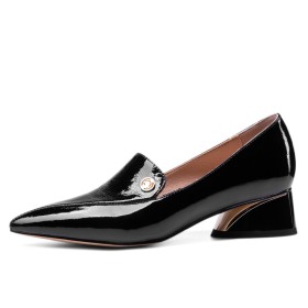 Chaussures Pour Femmes Classique Talons Carrés Noir Travail Loafers Petit Talon Confort Talons Epais