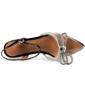 Eleganti Tacco Alto Moda Sandali Trasparenti Tacchi Spillo Scarpe Da Sera Cerimonia Con Strass Pelle