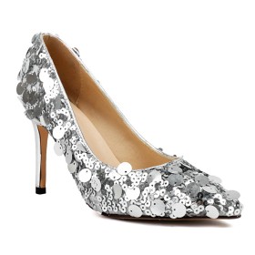 Sequin Stiletto Wedding Shoes Dressy Shoes Pointed Toe 8 cm High Heel Evening Party Shoes Comfort Pumps