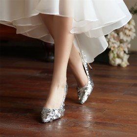 Sequin Stiletto Wedding Shoes Dressy Shoes Pointed Toe 8 cm High Heel Evening Party Shoes Comfort Pumps