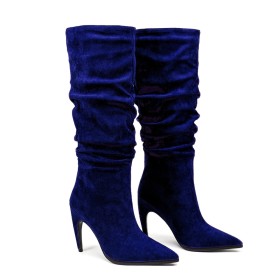 Suede Gesloten Neus High Heel Klassiek Leer Laarsjes