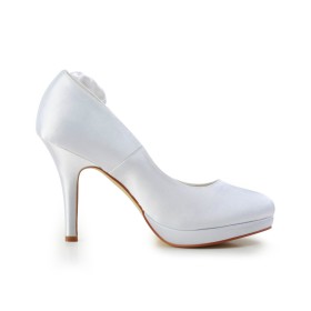 ピンヒール エレガント 高いヒール スリップオン フォーマル 春 結婚式靴 パンプス ホワイト 靴 1721100372F