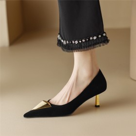 Chaussures Ceremonie Escarpin Chaussure Femme À Boucle Petit Talon Noir