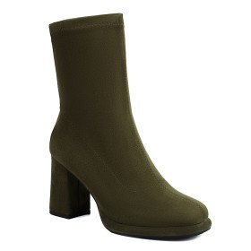 High Heel Sock Boots Suede Enkellaarsjes Comfort Ronde Neus Vrijetijds Klassiek