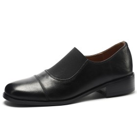 Loafers Chaussure Bout Rond Plate Confort Cuir