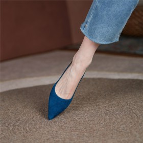 Naaldhakken Elegante Leer Middelhoge Hakken Met Steentjes Suède Business Casual Pumps Slingback