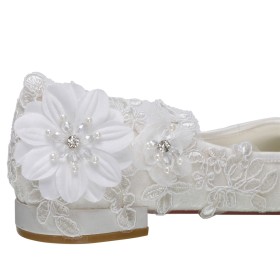 A Punta Eleganti A Fiori Scarpe Sposa Piatte Scarpe Punta Chiusa Comode