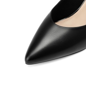 Decollete Tacchi Basso 5 cm Comode Classiche Ufficio Tacco A Spillo Nero A Punta Kitten Heel