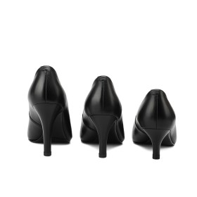 Decollete Tacchi Basso 5 cm Comode Classiche Ufficio Tacco A Spillo Nero A Punta Kitten Heel