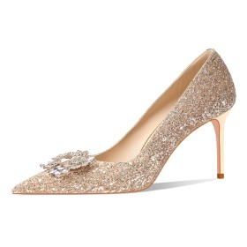 Luxury Pumps With Rhinestones High Heels Stylish Sequin Sparkly Stiletto Evening Party Shoes Prom Shoes