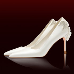 Mit 8 cm Hohe Absatz Brautschuhe Schuhe Damen Festliche Schuhe Pumps Elegante Satin Stilettos
