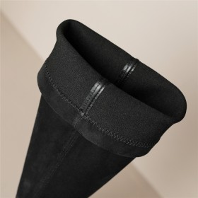 Schlupfschuh Comfort Kniehohe Wildleder Sock Flache Stiefel Leder Mode Gefütterte