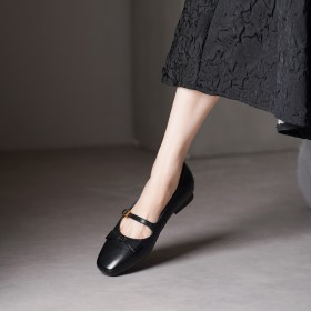 Con Lazo Correa De Tobillo Zapato Mujer Bonitos Mary Jane Hebillas Cuero Cómodos Y Elegantes Cómodos Y Elegantes
