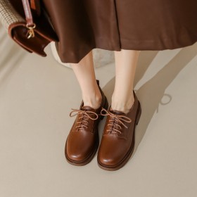 Oxford Vintage Schuhe Damen Schnürschuhe Klassisch Comfort Flach Frühjahr