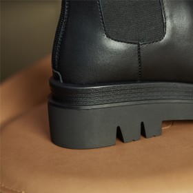 Flat Shoes Mid Calf Boot Comfort Black