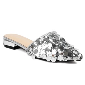 Tacco Basso Comode Tacco Largo Glitter Mules Sandalo