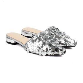 Tacco Basso Comode Tacco Largo Glitter Mules Sandalo