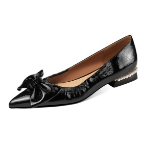 Talon Carré Moderne Cuir Loafers Chaussure Pour Femme Chic Vernis Talons Epais Talon Bas