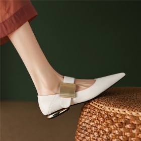 Leder Damenschuhe Comfort Geschlossene Zehe Ballerina Schuhe Flache Moderne Spitz