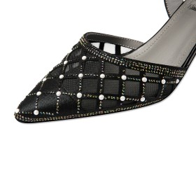 Sandals For Women Beautiful Chunky Dress Shoes 2 inch Low Heel Belt Buckle Ankle Strap Sparkly Rhinestones Faux Leather Tulle