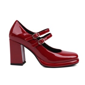 Block Heel Chunky Heel Business Casual Modern High Heels Belt Buckle Comfortable Pumps