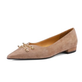 Comfortabele Flats Schoenen Dames Muiltje Suède