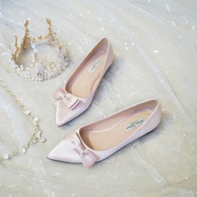Ballerinas Brautschuhe Schuhe Bequeme Elegante Satin Flache