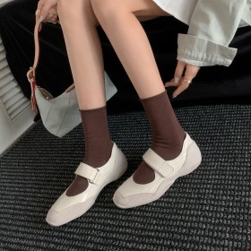 Womens Shoes Leather Closed Toe Comfortable Sneakers Flat Shoes