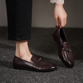Plana Zapato De Mujer Clasico Hebillas Vintage Cómodos Y Elegantes Mocasin