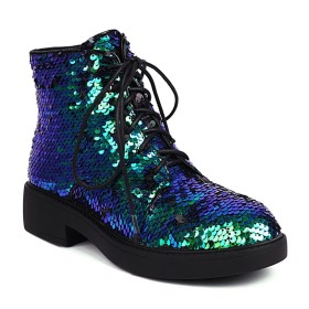 Flat Shoes Round Toe Comfort Sparkly Glitter Booties