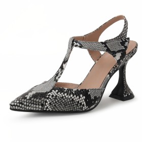 Charol Piton Tacones Altos Sandalias Mujer Con Hebillas
