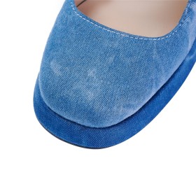 Farbverlauf Rund Spitze Mit 10 cm High Heels Mit Blockabsatz Stöckelschuhe Hellblau Comfort Schuhe Damen