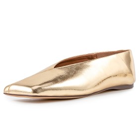 Flach Vintage Sommer Metallic Schuhe Bequeme Lack