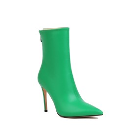 9 cm High Heels Comfortable Booties Pointed Toe Casual Closed Toe Green Classic Business Casual
