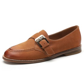 Slip On Comfort Business Casual Stylish Flat Shoes With Metal Jewelry Loafers Going Out Footwear