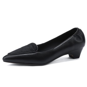 Blockabsatz Loafers Klassisch 4 cm Niedriger Absatz Leder Spitz Comfort Schuhe