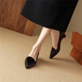 Comfort Loafers Classic Block Heel Womens Footwear Chunky Low Heels
