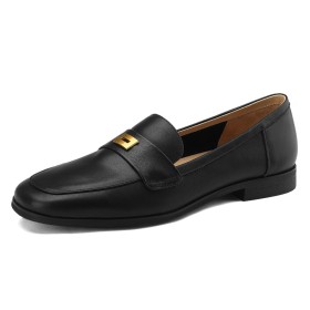 Flat Shoes Formal Dress Shoes Spring Loafers Leather Black Comfort Business Casual