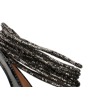 Chaussure Strass Talon Epais Lacet Cheville Talons Carrés Talon Haut Escarpins Plateforme