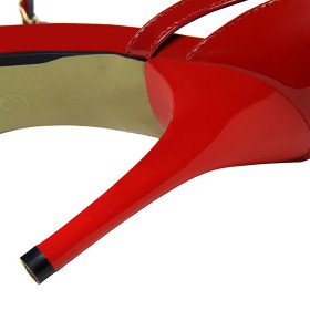Sommer Lack Mit 10 cm Hohe Absatz Sexy Sandaletten Mit Riemchen Peeptoe Stiletto Rote