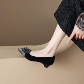 Met 4 cm Lage Hakken Damesschoenen Pumps Met Broche Comfort Vrijetijds Suede