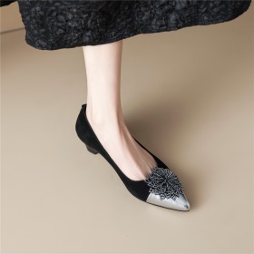 Met 4 cm Lage Hakken Damesschoenen Pumps Met Broche Comfort Vrijetijds Suede