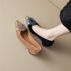 Met 4 cm Lage Hakken Damesschoenen Pumps Met Broche Comfort Vrijetijds Suede