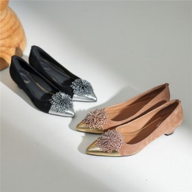 Met 4 cm Lage Hakken Damesschoenen Pumps Met Broche Comfort Vrijetijds Suede